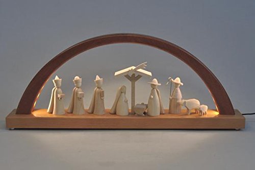 Arche de nativité LED pour illuminer votre table de Noël en bois