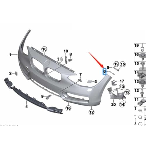 Support d'insertion pare-chocs BMW 118i 120i alignement précis