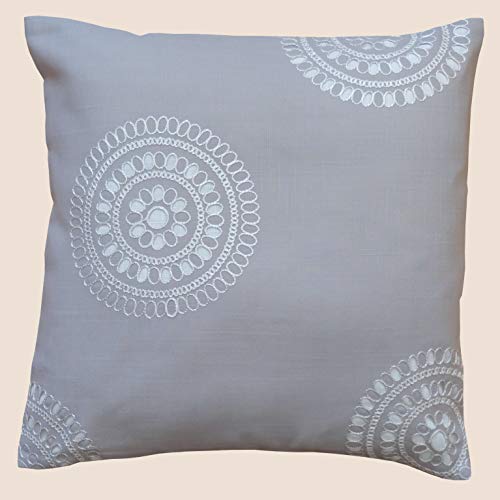 TextilDepot24 - Funda de cojín (40 x 40 cm), diseño de círculos, color gris claro