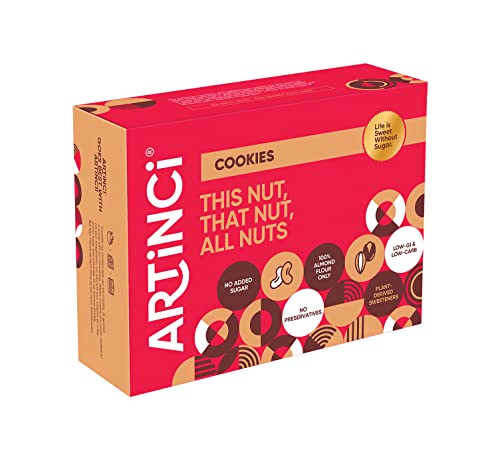 Image of Artinci, Mixed Nut Keto Butter Cookies Diabetic Friendly, Gluten Free, Sugar Free, Diet Snacks For Healthy Living (185G), Pack Of 1