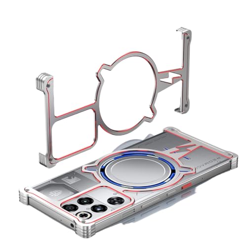 For Redmagic 11SPro/11SPro+ �p ���^���o���p�[ MagSafe�Ή� �A���~������ ���^ ���������� �X�}�z��p ���M ���b�h�}�W�b�N11S�v�� �v���X �����P�[�X ���M �}�O�l�b�g���� ���C�z�� �}�b�g���o�b�N�p�l�� ���� ���C