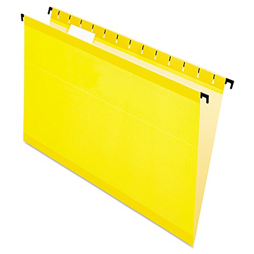 Pendaflex SureHook Reinforced Hanging Folders, Legal Size, Yellow, 1/5 Cut, 20/BX (6153 1/5 YEL)