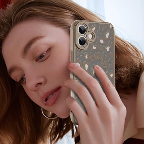 Image of KANGHAR Case for iPhone 17 Brown Leopard Printed Pattern | Compatible with Magsafe Cute Cheetah Protective Magnetic Case for Girls Women 6.3 inch