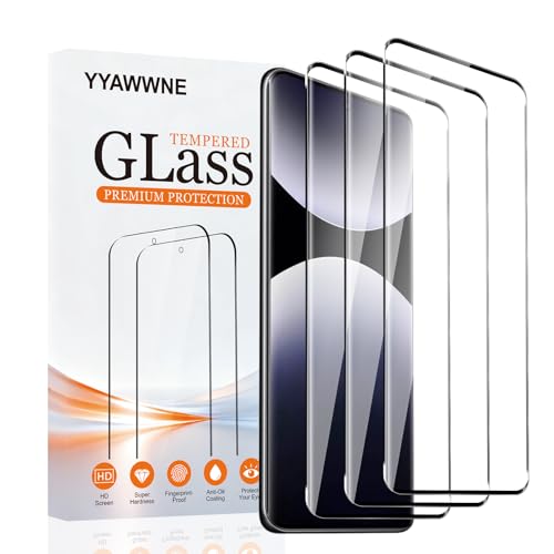 YYAWWNE 3 Stück Schutzfolie für Xiaomi Redmi Note 14 Pro 5G/Poco X7 Displayschutzfolie Panzerglas Gehärtete Glas | 9H Härte HD-Klarheit kristallklar Ultrabeständig Einfache Installation.