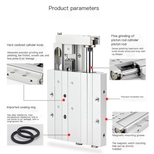 Vérin pneumatique MXF coulissant pour stopper les déviations d'axe - 3