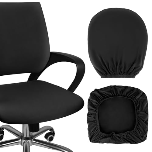 GHVACZS Schwarz Bürostuhl Bezug, Waschbarer Bezug Bürostuhl, Elastischer Bezug für Bürostuhl, Geeignet für die Meisten Bürostühle 38-48cm (Rückenlehnenbezug und Sitzkissenbezug) GHVACZS Schwarz Bürostuhl Bezug, Waschbarer Bezug Bürostuhl, Elastischer Bezug für Bürostuhl, Geeignet für die Meisten Bürostühle 38-48cm (Rückenlehnenbezug und Sitzkissenbezug)