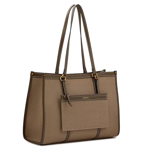 Image of Miraggio Women's Caitleen Solid 14 Inch Tote Bag With 3 Compartments | Tote Bags For Women Office Use Work & Travel Handbag