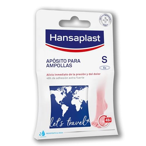 Hansaplast Apósito para ampollas pequeño, apósito transparente para un alivio instantáneo del dolor, apósitos adhesivos para los dedos de los pies, 1 x 6 unidades