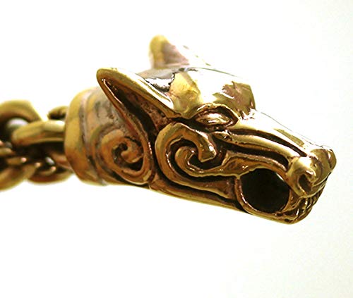 LynnAround Big Size Bronze Norse Viking Fenrir Wolf Head Twisted Cable Bangle Cuff Bracelet Arm Ring Pagan Jewelry4