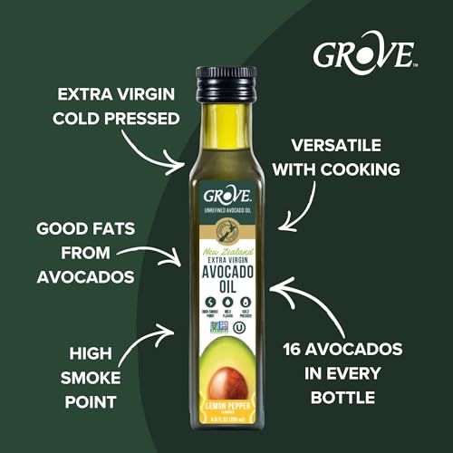 Image of Grove Lemon Pepper Extra Virgin Avocado Oil, Cold Pressed, High Heat, 8.4oz