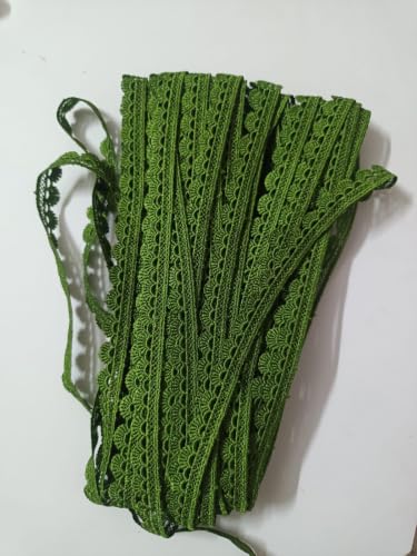 Image of Swag White Cotton Trim Laces and Borders Material for Saree Border, Suit, Kurta, Dupatta, Blouse, Gown, Lehenga & Neckline (Hunter Green, 9 Meter)