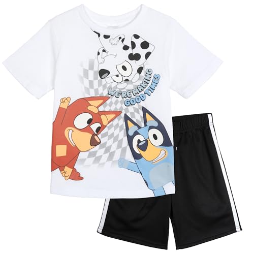 Image of Bluey T-Shirt and Mesh Shorts Outfit Set Infant to Big Kid Sizes (12 Months - 10-12)
