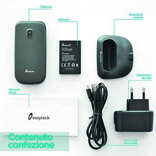 Easyteck T124 - Cellulare Senior - Telefono