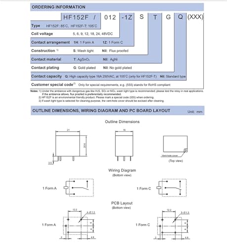 Relé HF152F-T evite fallos de sobrecarga con este conmutador de 20A 4