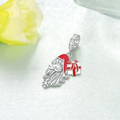 Abalorio de Navidad de plata 925 con Papá Noel para pulseras 3