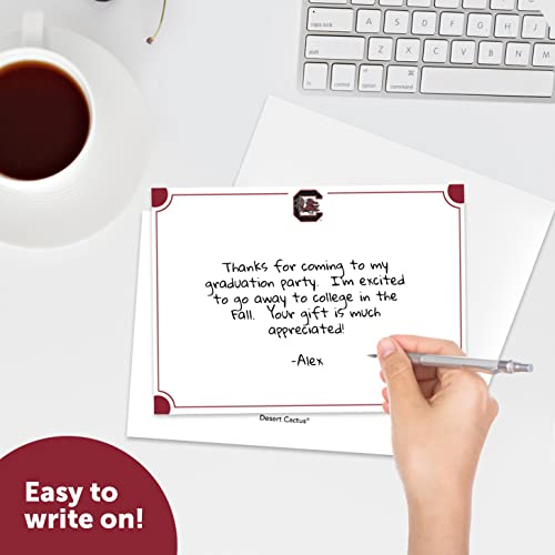 Image of Desert Cactus University of South Carolina 10 Pack Notecards Stationery Cardstock Gamecocks USC Cocky Includes Envelopes Memo Party Thank You (Notecard 4a)