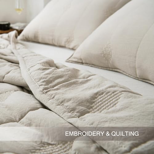 ANNA.Z HOME King Quilt Set, 3 Pieces Lightweight Microfiber Bedspread with 2 Pillow Shams, All Season Coverlet Bedding – Taupe King Set by ANNA.Z HOME - Used condition - Image 4