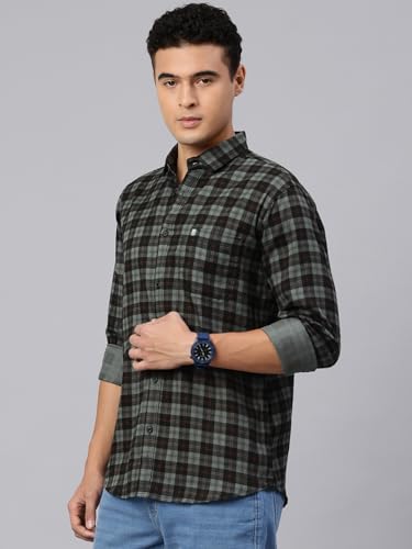 Image of Majestic Man Men Small Checkered Slim Fit Cotton Casual Shirt