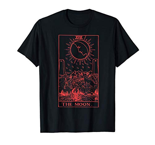 XVIII MOON Tarot Okkult Lucifer 666 Blackcraft Goth Satan T-Shirt
