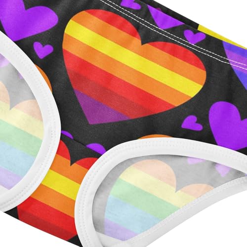 Toddler Underwear Floral 2t Cotton Little Girl Panties Fun Print Underpants Briefs Rainbow Hearts Purple Pink4