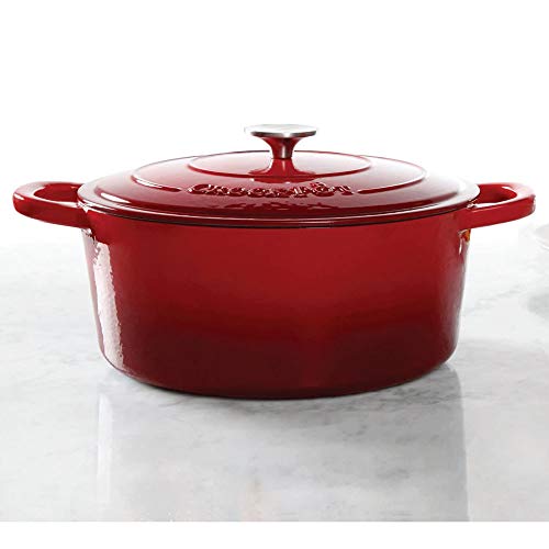Crock-Pot-Artisan-Oval-Enameled-Cast-Iron-Dutch-Oven-7-Quart-Scarlet-Red