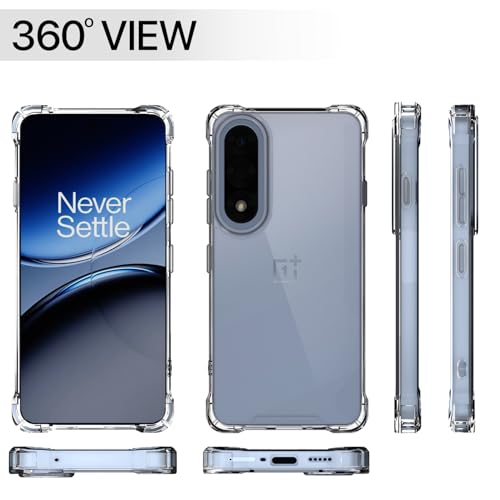 Image of Outlouders Back Cover for OnePlus Nord 5 5G Clear Transparent PC + TPU Bumper Case with Raised Edges for Shockproof Protection (Transparent)