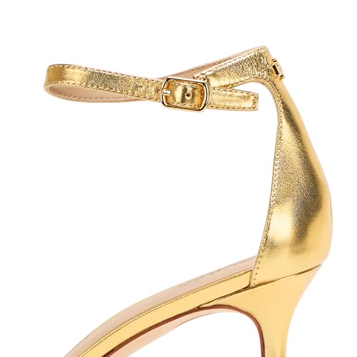 Lauren Ralph Lauren Women's Allie Mid-Heel Metallic Leather Sandal4