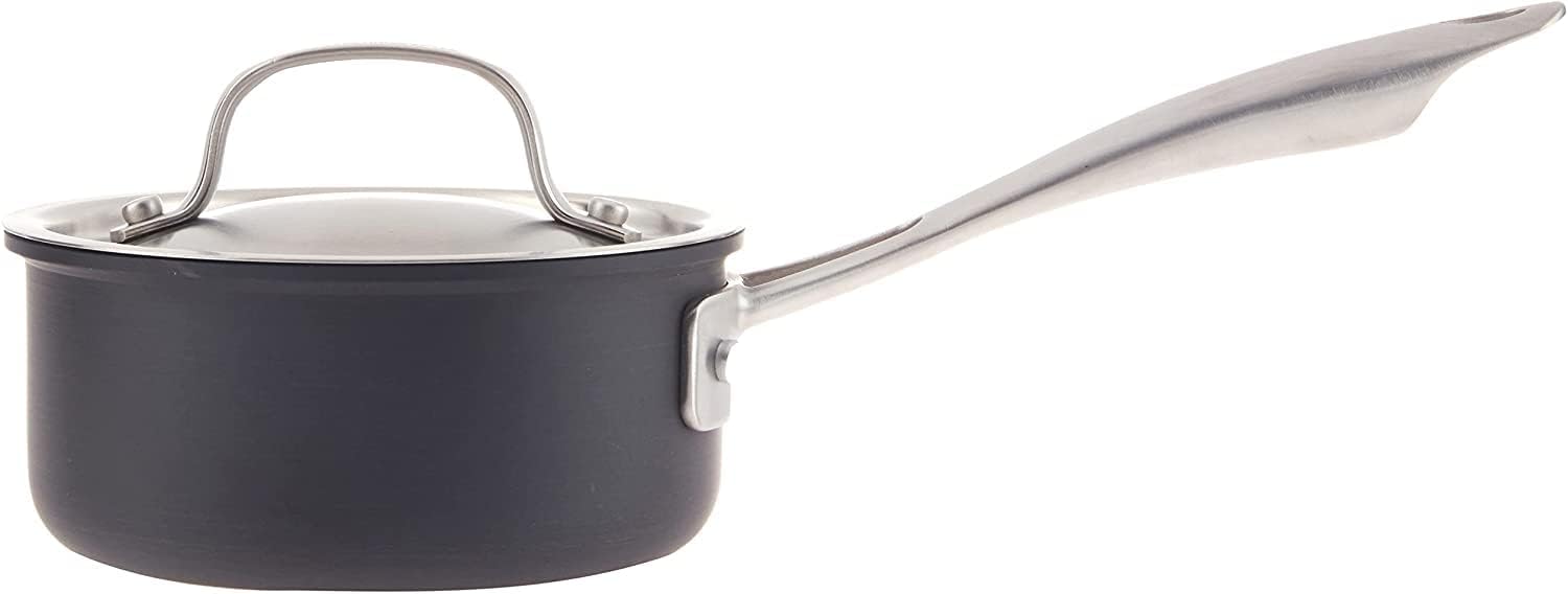 Cuisinart GG19-14 GreenGourmet Hard-Anodized Nonstick 1-Quart Saucepan with Cover, Black/Stainless