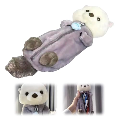 Mochilas Y Bolsas, Tools Estuche para Lápices de Peluche, Lapiceras Organizadoras, Estuche de Dibujos Animados, Funda de Felpa para Bolígrafo (nutria marina)