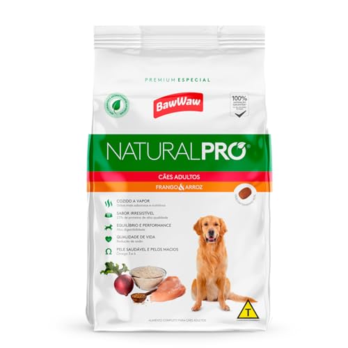 Ração Baw Waw Natural Pro para cães adultos sabor Frango e Arroz ...