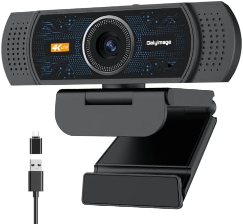 Galyimage 4K Webcam for PC, PDAF Autofocus, Web Cam with Mics for Streaming