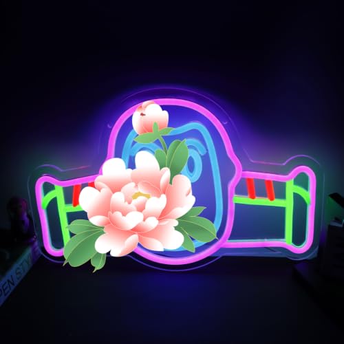 Image of Space Ranger Themed Neon Sign Dimmable LED Neon Light for Wall Decor USB Powered Cartoon Astronaut Neon Sign for Teen Room Game Room Playroom Gift for Boys & Cartoon Fans