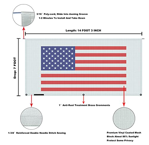 Image of RV Awning Mesh Sun Shade Screen for Motorhome Camper Trailer Sunshade