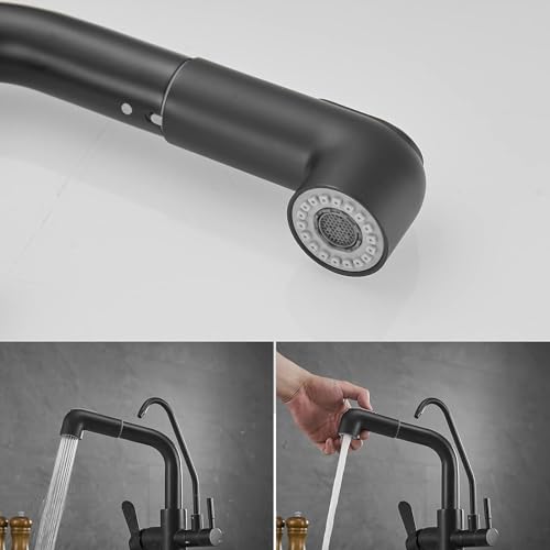 Robinet 3 voies extensible en nickel brossé avec 2 types de jets - 4