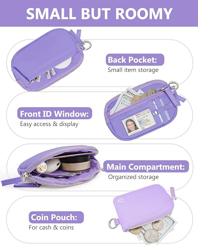 Image of Wallet Wristlet for Women, RFID Wallet Keychain with Dual Pocket | Nylon Wristlet Wallet with Coin Purse, ID Window, Card Holder and Small Wallet Design