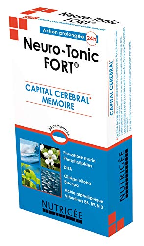 NUTRIGÉE - Neuro Tonic Fort - Capital Cérébral - Stimule La Mémoire & Les Fonctions Cérébrales - 4 Types D'Actifs - 1 À 2 Prises/Jour - 30 Comprimés -...