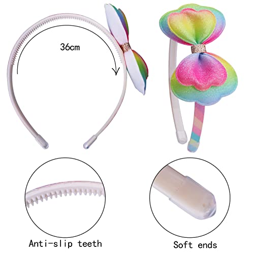 Alamnofu 6Pcs Glitter Toddler Headband With Bow Girls Sparkly Hair Bands Sequin Flower Butterfly Kids Shiny Teeth Head Bands #TOP5