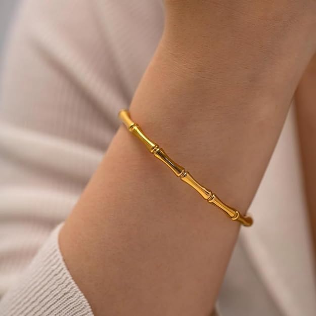 Image of Premium Gold Plated Evil Eye Bracelet Kada for Women | Anti Tarnish & Hypoallergenic | Raksha Bandhan Gift for Sister | Stylish Lucky Charm Kada