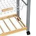 Organize It All Rolling Kitchen Wine Rack Serving Cart, 30 in. high x 14.5 in. Wide x 22.5 in. Long, Tan, White, Black, Silver