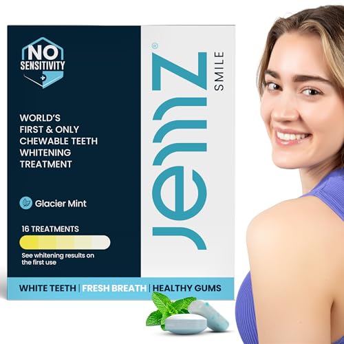 Image of Jemz Smile Chewable Teeth Whitening Kit - 16 Treatments, Teeth Whitening Gum for Sensitive Teeth Enamel, Tooth Whitening Without Sensitivity