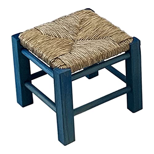 Acan Artema - Taburete pequeño Rafia para niños o decoración de Color Surtido y de 21 x 24 x 24 cm. Asiento sin Respaldo para niños de Madera y Mimbre. Banqueta Baja para hogar