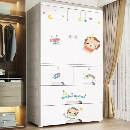 Image of HIWARE Premium Modular Wardrobe for Bedroom, Kids Room and Home | Spacious Clothes Storage Cabinet with Drawers and Shelves | Modern Stylish Design, Heavy Duty, Multiuse Organizer -HSM17144-Lion