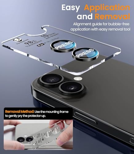 Image of 4youquality Back Camera Lens Protector for (iPhone 17 /16 /16 Plus Black)