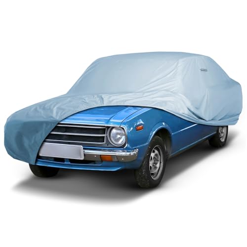 Image of iCarCover Premium Car Cover for 1966-1981 Toyota Corolla Heavy Duty Waterproof All-Weather Automobiles Custom Fit Indoor Outdoor UV Snow Protection Covers with Straps and Bag