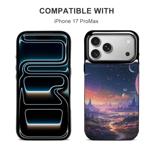 Étui portefeuille iPhone 17 espace rétro idée cadeau originale
