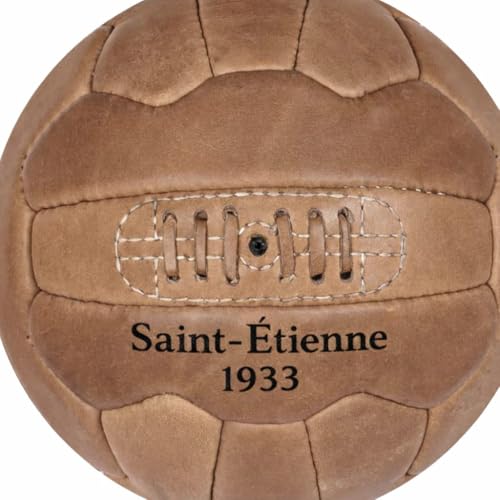buildream Ballon Football Vintage Saint-Etienne 100% Cuir Fait Main
