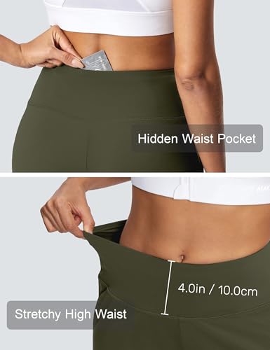 Image of ISEEGZ 15 inch /18 inch /21 inch Capri Pants for Women High Waist Wide Leg Yoga Capris with Pockets Stretchy Loose Fit Casual Workout