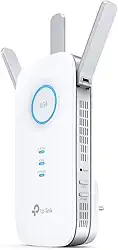 TP-Link RE450 Extensor de Rango de Repetidor WiFi de Banda Dual Universal, 3 Antenas Externas, Puerto Gigabit Ethernet, AC1750, Modo AP Compatible, Blanco