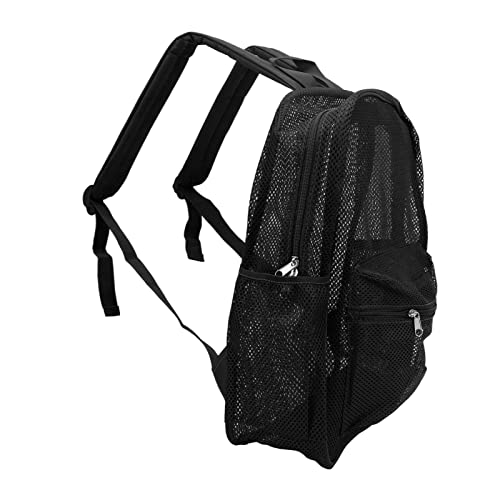 VGEBY Mesh Backpack, Heavy Duty Mesh Backpack See Through Backpack for Swimming Beach Sports (Black)4