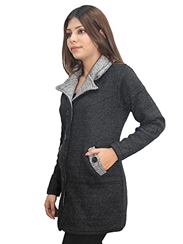 Image of Matelco Womens Woollen Collared Coat Cardigan
